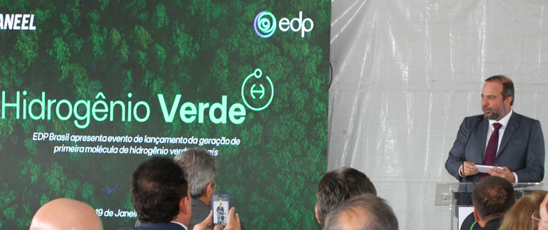 Ministro de Minas y Energía, Alexandre Silveira, en Ceará. Estado es el único con resolución específica para proyectos de hidrógeno verde. Foto: Junio Pio / MME