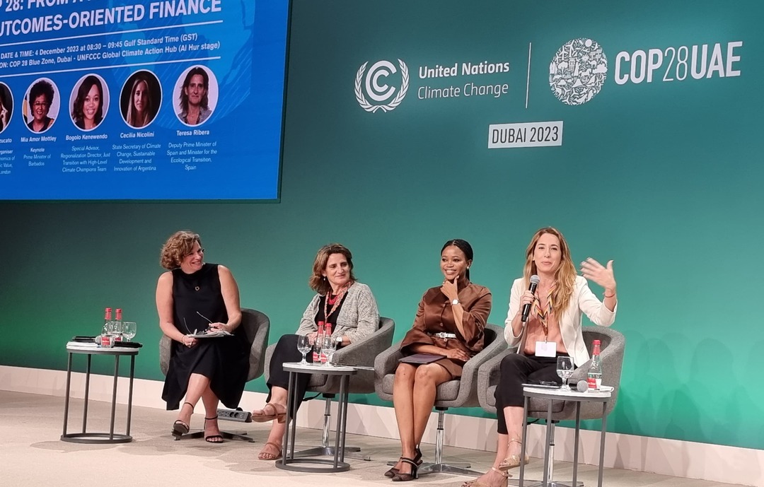 Cecilia Nicolini, secretaria de cambio climático de Argentina en un evento sobre las brechas en el financiamiento climático. Foto: Belén López Mensaque